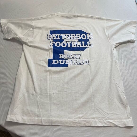 Patterson Football Dunbar High School VTG White Single Stitch T-Shirt Size XL - Picture 7 of 8